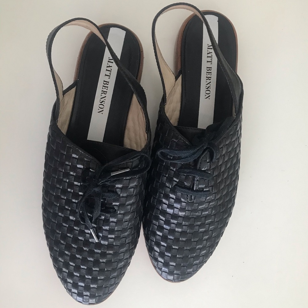 Matt Bernson leather woven loafer like new